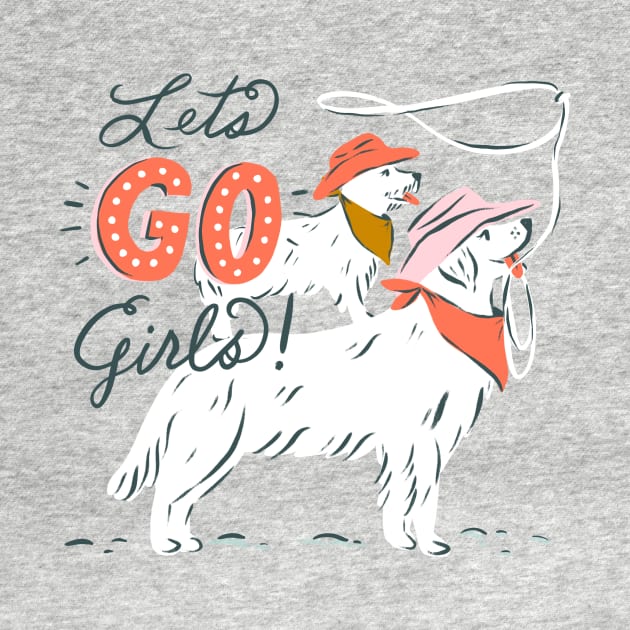 Lets Go Girls Western Dogs by Krissy Mast Art